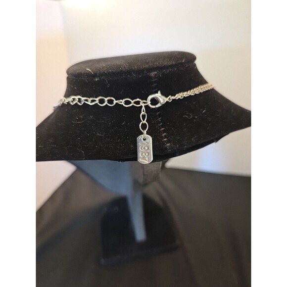 Aeropostale 1987 Silvertone Charm Necklace 16" LOVE Bar, Eiffel Tower Charm - Picture 6 of 7